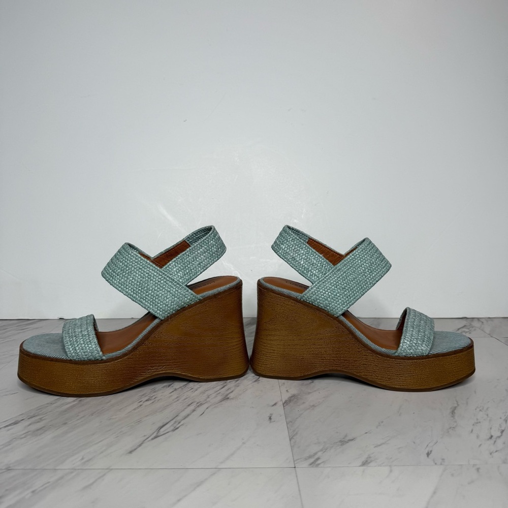 Lucky Brand Delukah Blue Platform Wedge Sandal 5 1/2 - Picture 7 of 14
